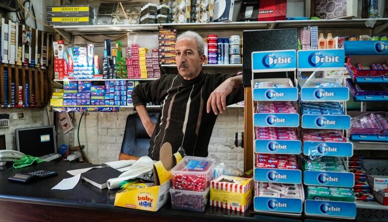 Grocer Naser Khalil of Ramallah says prices of produce and other goods in the Occupied West Bank have risen by 25% since October 7th,  because of supply chain challenges.