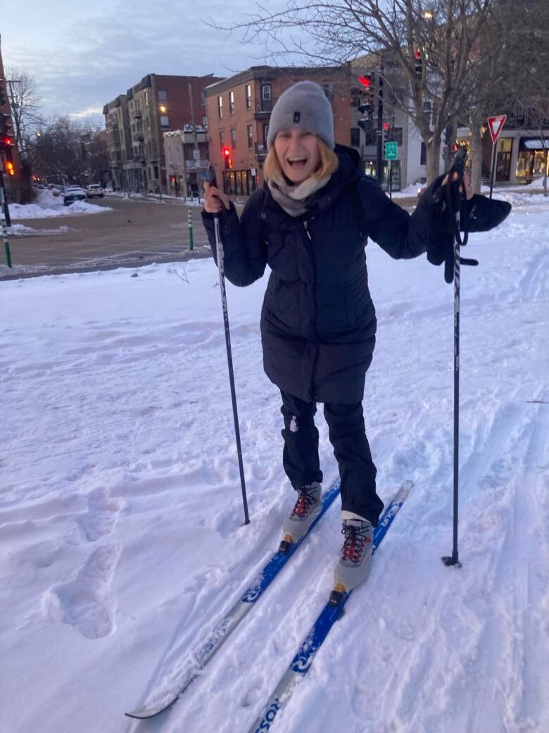 Woman skiing