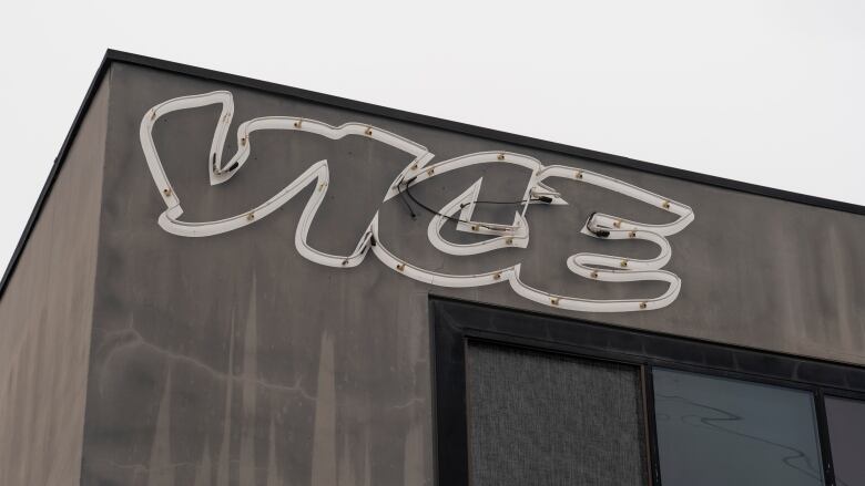 The Vice Media logo is seen on the side of its Los Angeles office in May 2023.