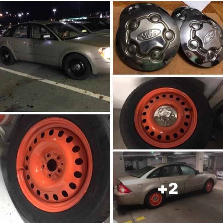 orange tire rims.