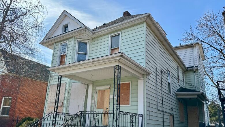 A large house in disrepair.