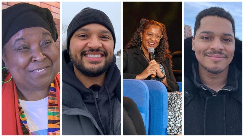 Four images of Black community leaders in Nova Scotia. Two are women, two are men.