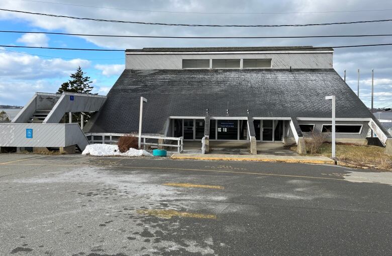 A building and parking lot.