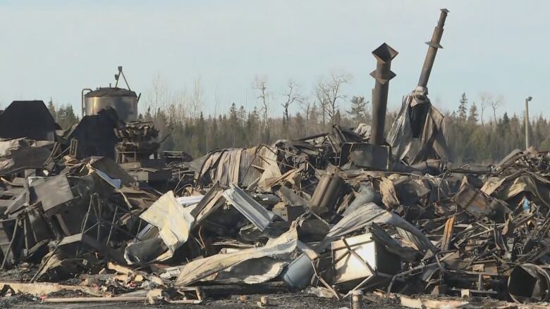 Piles of debris 