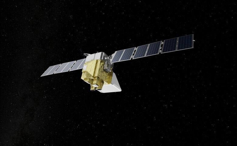 A rendering of a satellite that will be used to track methane emissions is shown in a handout from MethaneSAT.