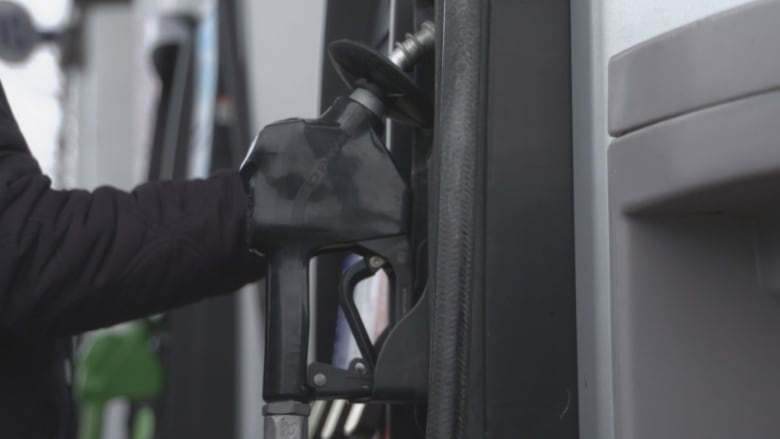 A black gas pump.