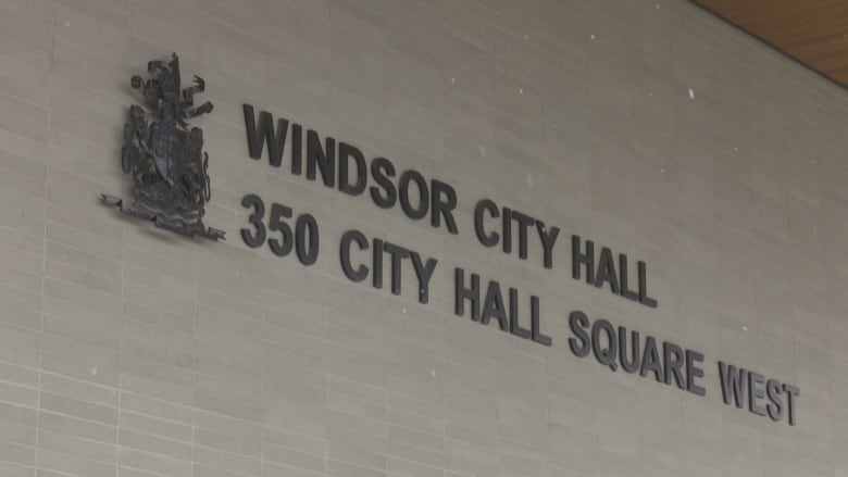 A city hall sign.