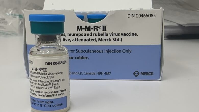 A bottle of the MMR vaccine