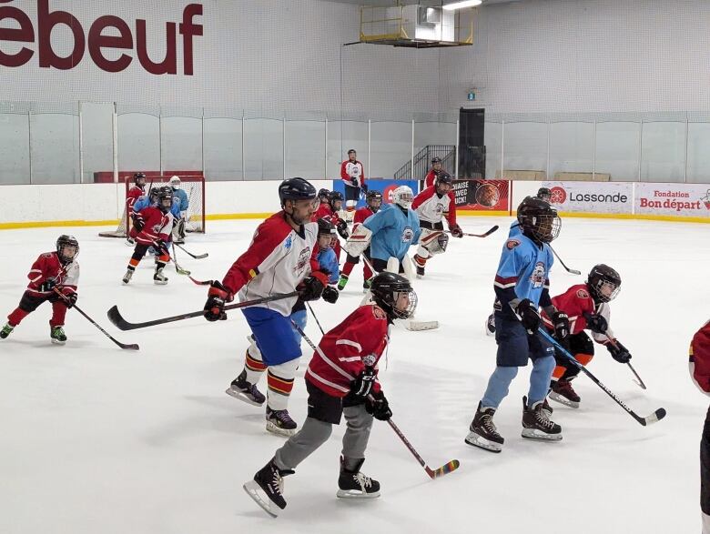 Players on the ice.