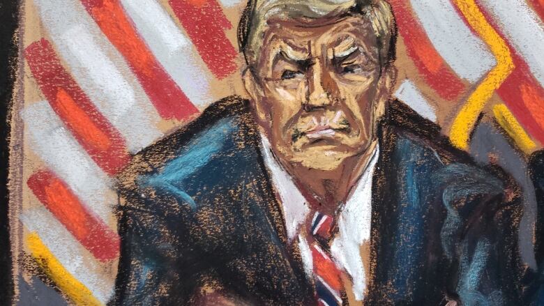 Pastel sketch of Trump 