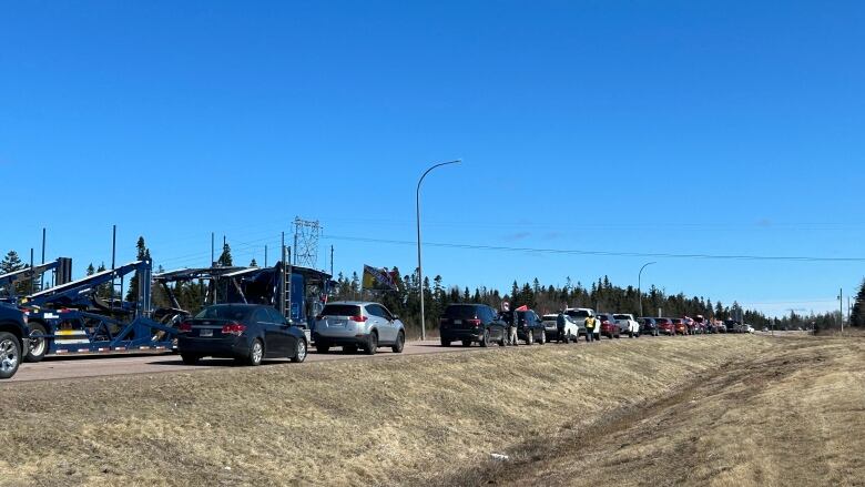 long line of cars