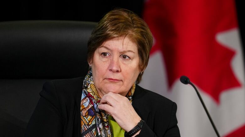 Commissioner Justice Marie-Josee Hogue listens during the Public Inquiry Into Foreign Interference in Federal Electoral Processes and Democratic Institutions in Ottawa on Tuesday, April 2, 2024.