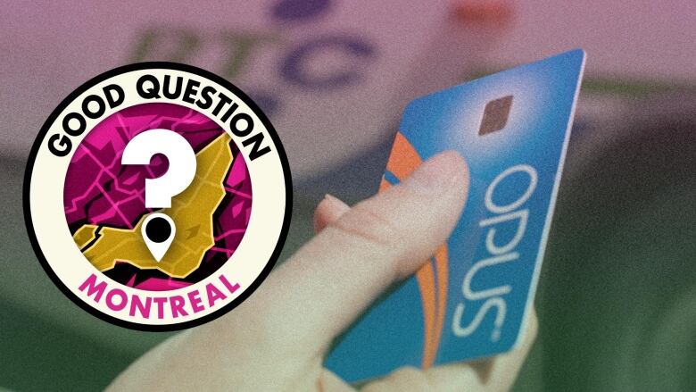 A hand holding a blue chip card with the logo Good Question Montreal