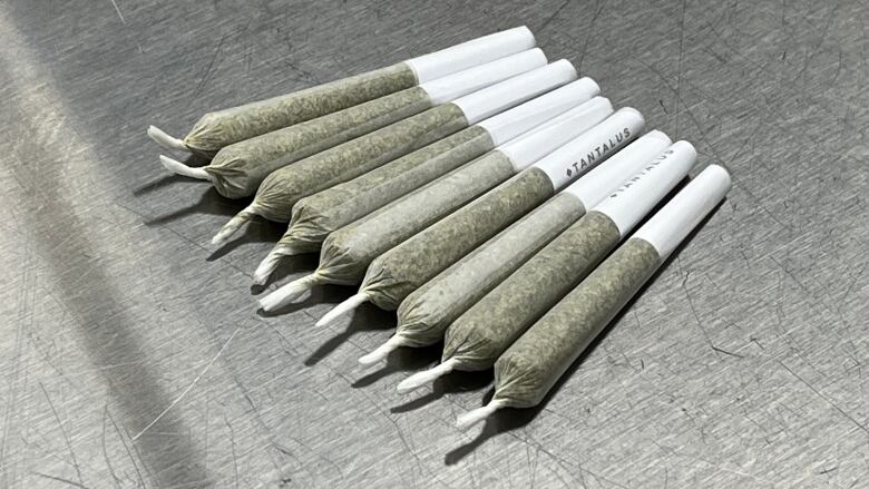 a photo of rolled cannabis cigarettes.