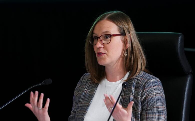 Liberal member of Parliament Karina Gould appears as a witness at the Public Inquiry Into Foreign Interference in Federal Electoral Processes and Democratic Institutions in Ottawa on Wednesday, April 10, 2024.