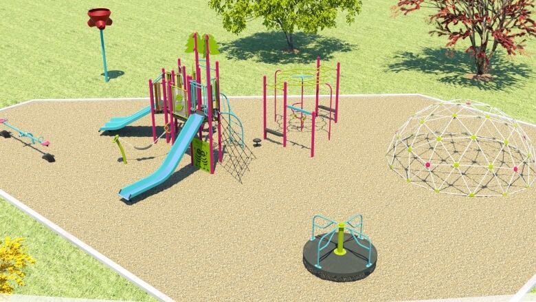 A rendering of a new playground.