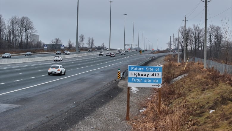 A drone image near the King City ONroute rest stop on Highway 400 shows the location of the easternmost part of the proposed Highway 413 project.