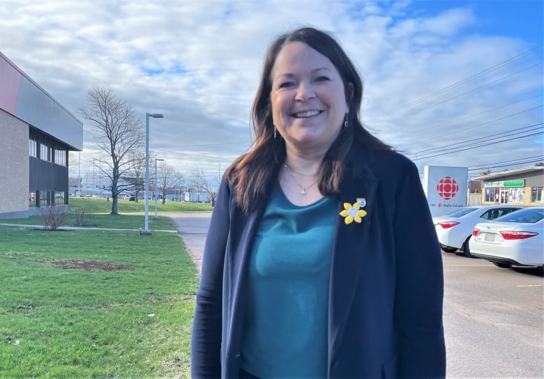 Jill Burridge standing outside in the CBC P.E.I. parking lot.