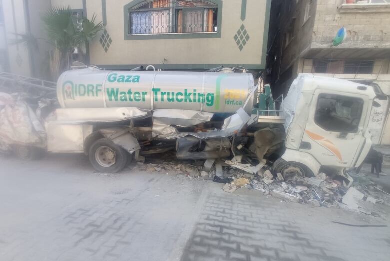 A Canadian aid truck bombed in Gaza.