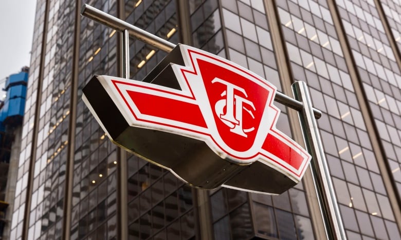 The TTC sign outside the north entrance to Bloor-Yonge subway station.