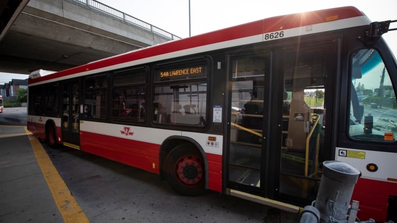 The 54 Lawrence East bus, pictured on Sept. 15, 2020, runs along Torontos Lawrence Ave., through the community of Scarborough.