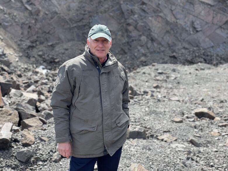 Rjean Carrier, president of Carboniq Inc., stands in a quarry