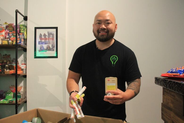 Tom Khuong is the manager and part owner of Green Light District in Windsor, Ont.,  a weed store located on Tecumseh Road near Ouellette Avenue.