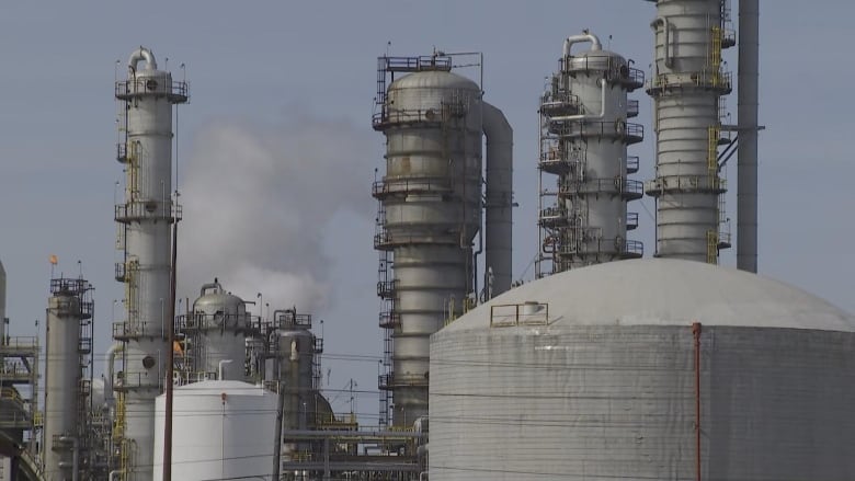 A tank is shown in front of operations at INEOS in Sarnia