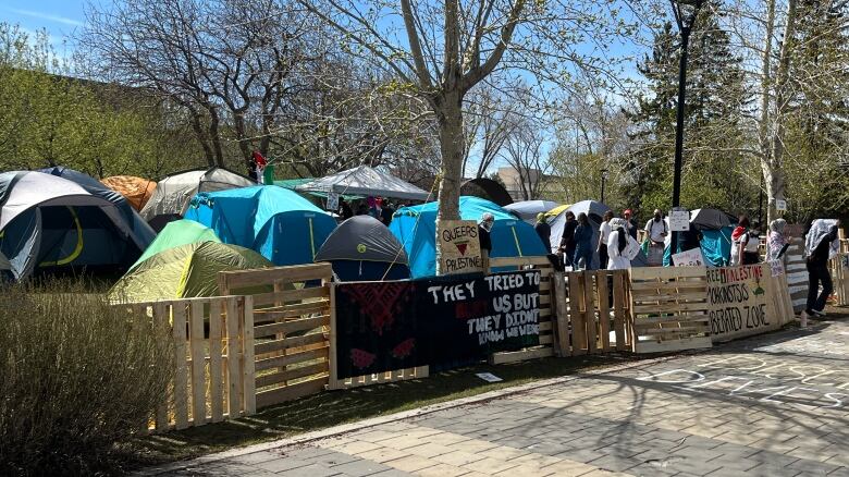 Tents are pictured.