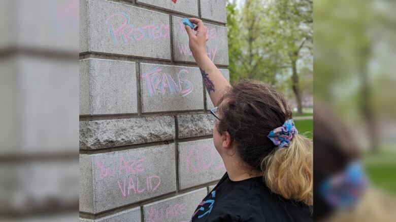 The Chalk the Walk movement kicked off during a vigil at Victoria Park in London.