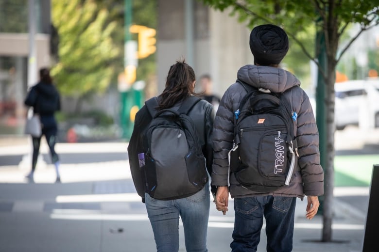 Students are pictured on campus at University Canada West in Vancouver, B.C., on Thursday, May 23, 2024.