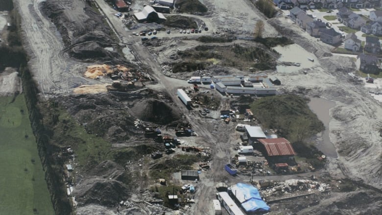 An aerial view of the Pickton farm in Port Coquitlam, B.C. taken by police during their investigation in 2002