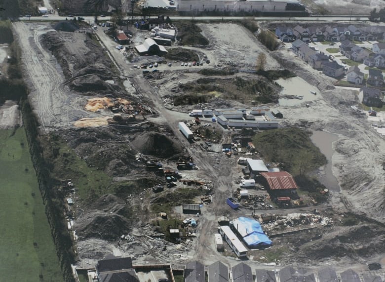 An aerial view of the Pickton farm in Port Coquitlam, B.C. taken by police during their investigation in 2002