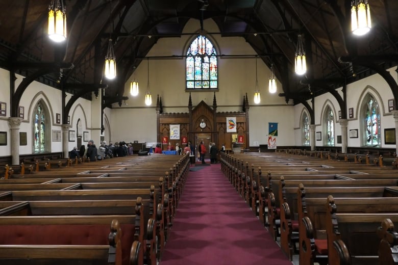 The interior of a church