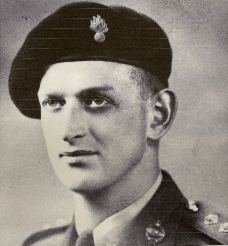 Head shot of Douglas McGowan in uniform, in black and white.