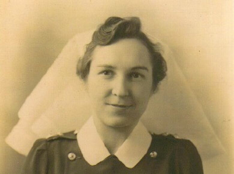 Head shot of Kathleen MacLeod in her nursing uniform.