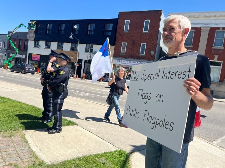 Mike Verwolf showed up at some of the ceremonies to celebrate the raising of the Pride flag in Zorra township and in Ingersoll. He said the Pride flag and other special interest flags should not be flown from flag poles on public property.