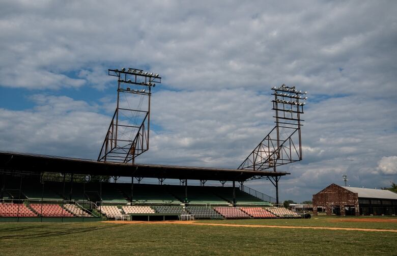 An empty baseball field.