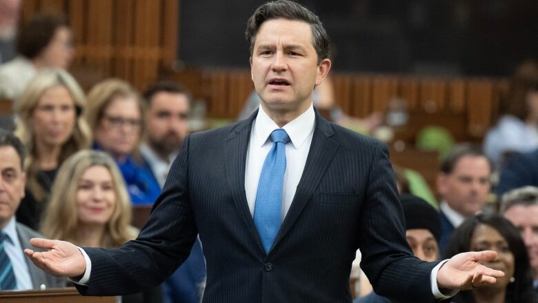 Conservative Leader Pierre Poilievre rises during Question Period, Monday, June 17, 2024 in Ottawa.