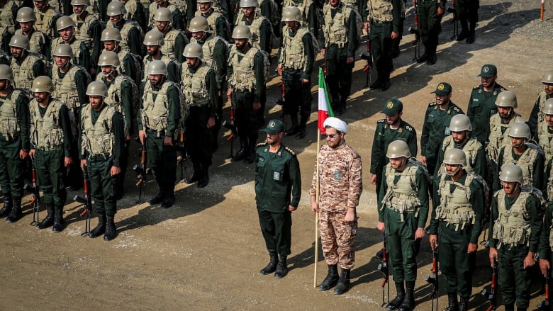 Members of the Islamic Revolutionary Guard Corps (IRGC) attend an IRGC ground forces military drill in the Aras area, East Azerbaijan province, Iran, October 17, 2022. 