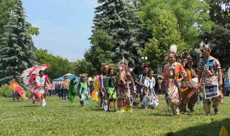 Hundreds gather at the Wortley Village Green in London on Friday to celebrate Indigenous Solidarity Day.