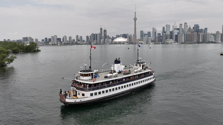 Photos of Toronto's Inner Harbour, during heatwave. Including some aerial (drone) images. Toronto city Skyline, harbour Taxis, Toronto Ferry service and pleasure craft. Shot from Toronto Islands