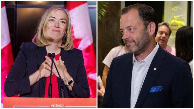 The Toronto-St. Paul's byelection is seen as a two-horse race between Liberal candidate Leslie Church, left, and her Conservative opponent, Don Stewart, right.