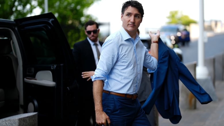 Prime Minister Justin Trudeau arrives on Parliament Hill in Ottawa on Wednesday, June 19, 2024. 