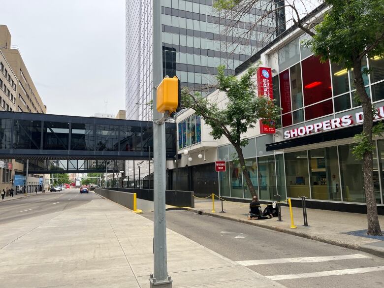 Image of the north side of city centre mall which looks like a fortress with minimal street interaction.