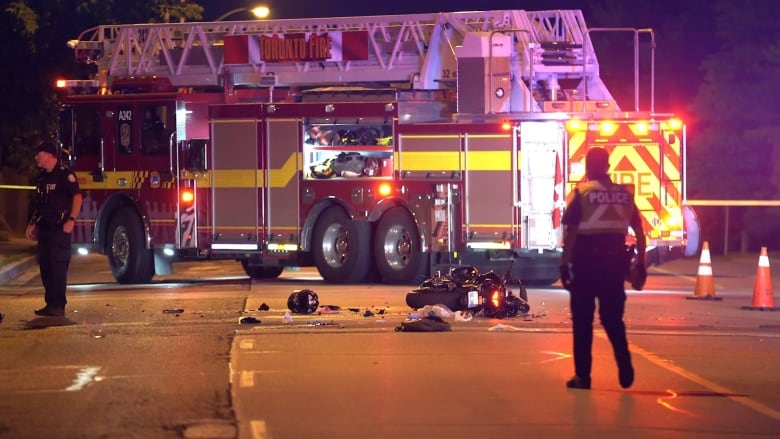 An ambulance at the scene of the crash.