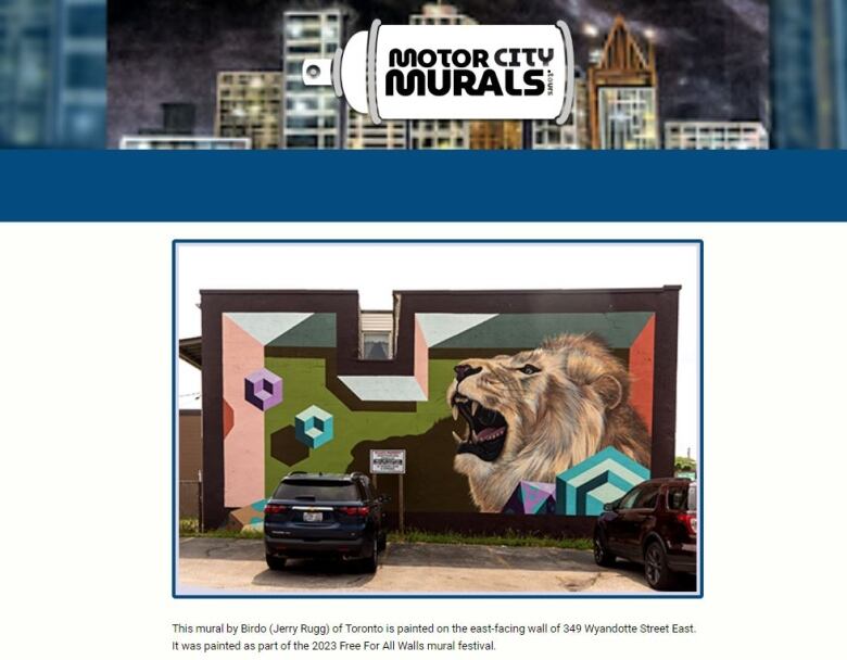 One of the pages on the MotorCityMurals.tours app that explains one of the murals on the tour.