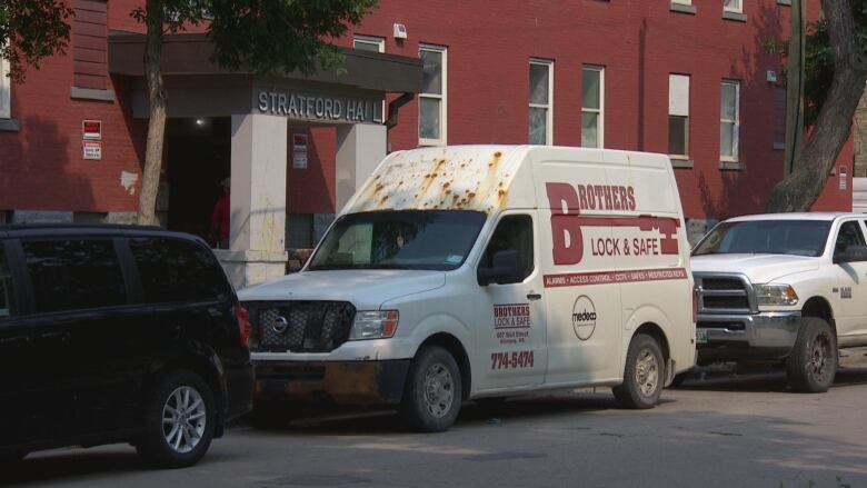 A locksmith company truck. 