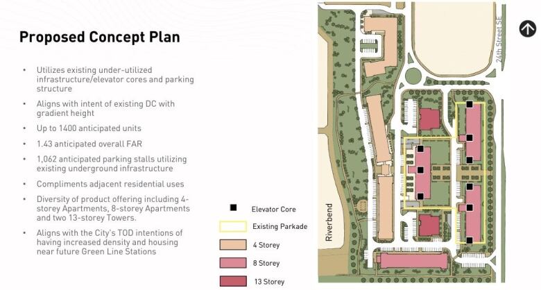 a map and rendering of a building development.