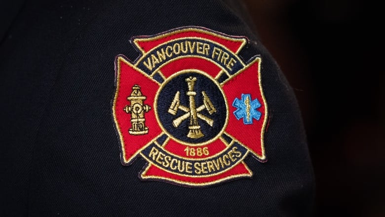 A badge is seen at the Vancouver Fire and Rescue Services Training Centre in Vancouver B.C, on Monday, Dec. 4, 2023. 